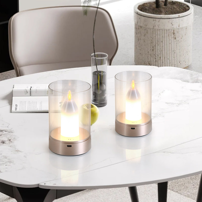 Candle Glass PVC Infrared Table Lamp