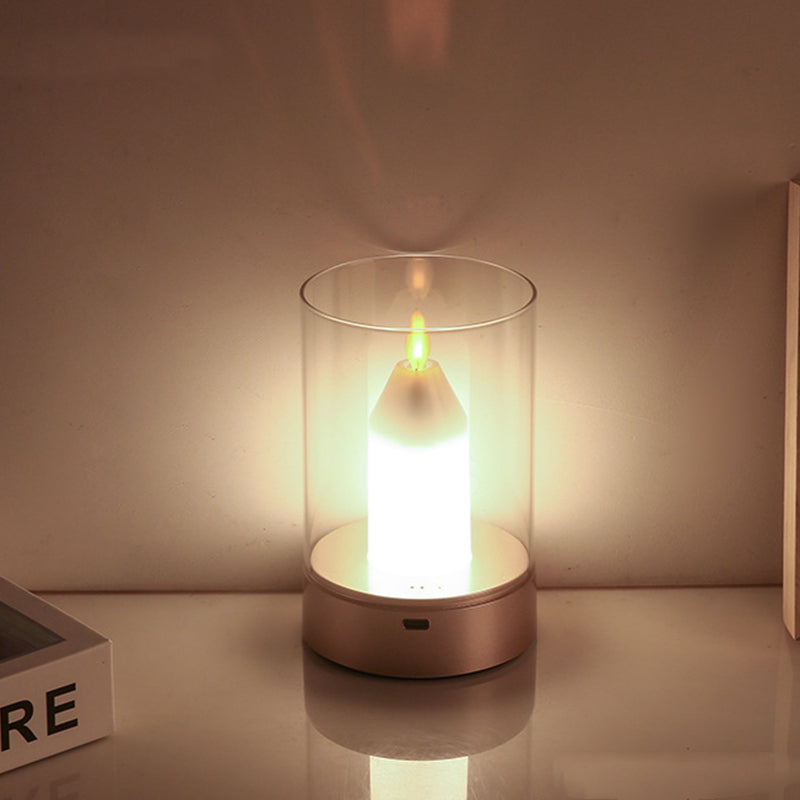 Candle Glass PVC Infrared Table Lamp