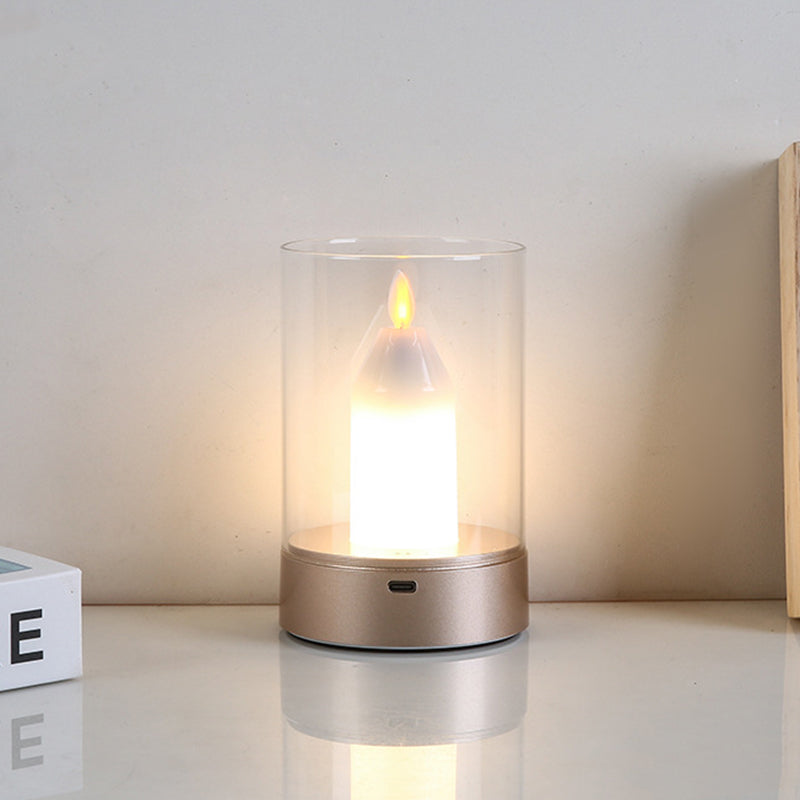 Candle Glass PVC Infrared Table Lamp