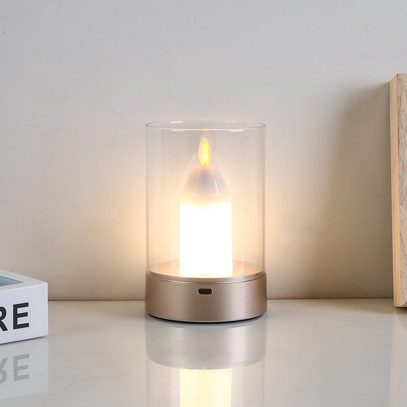 Candle Glass PVC Infrared Table Lamp