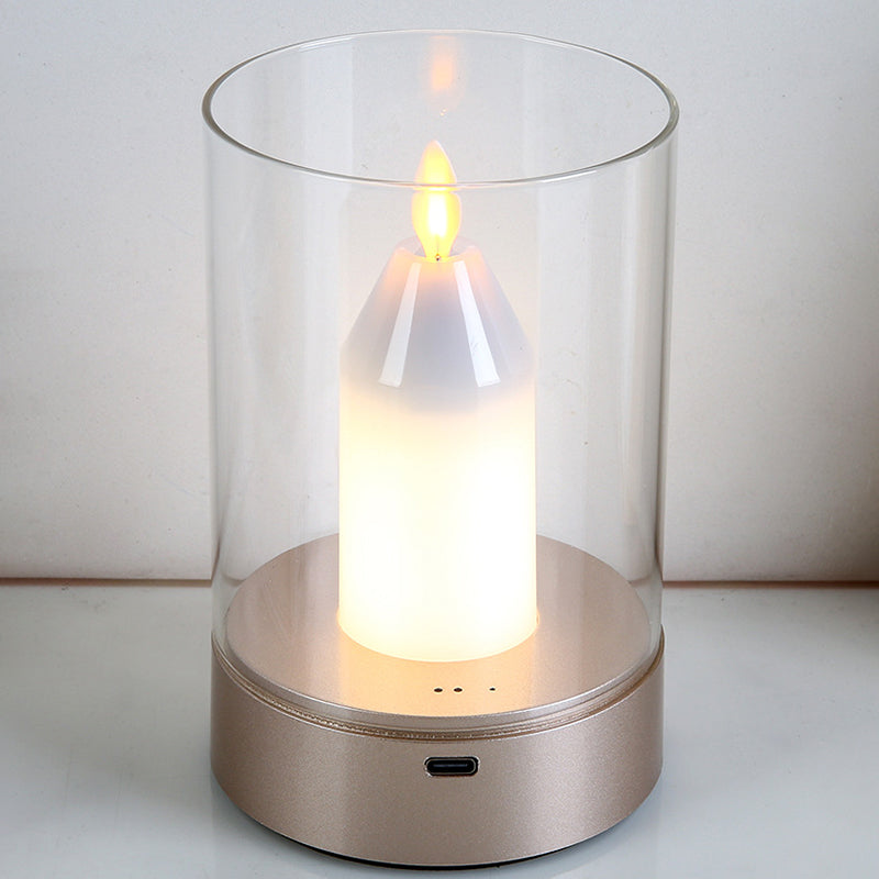 Candle Glass PVC Infrared Table Lamp