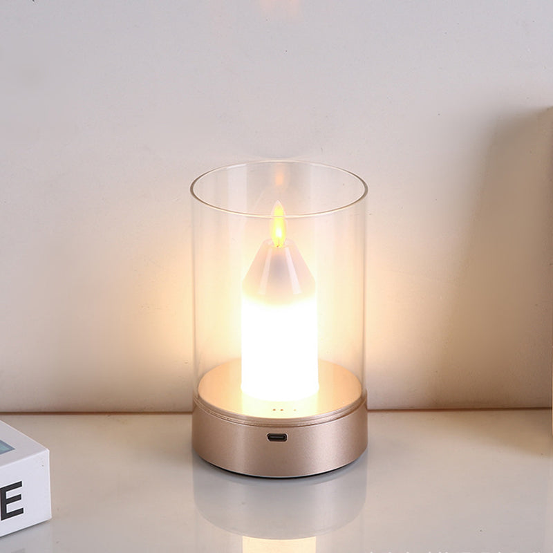 Candle Glass PVC Infrared Table Lamp