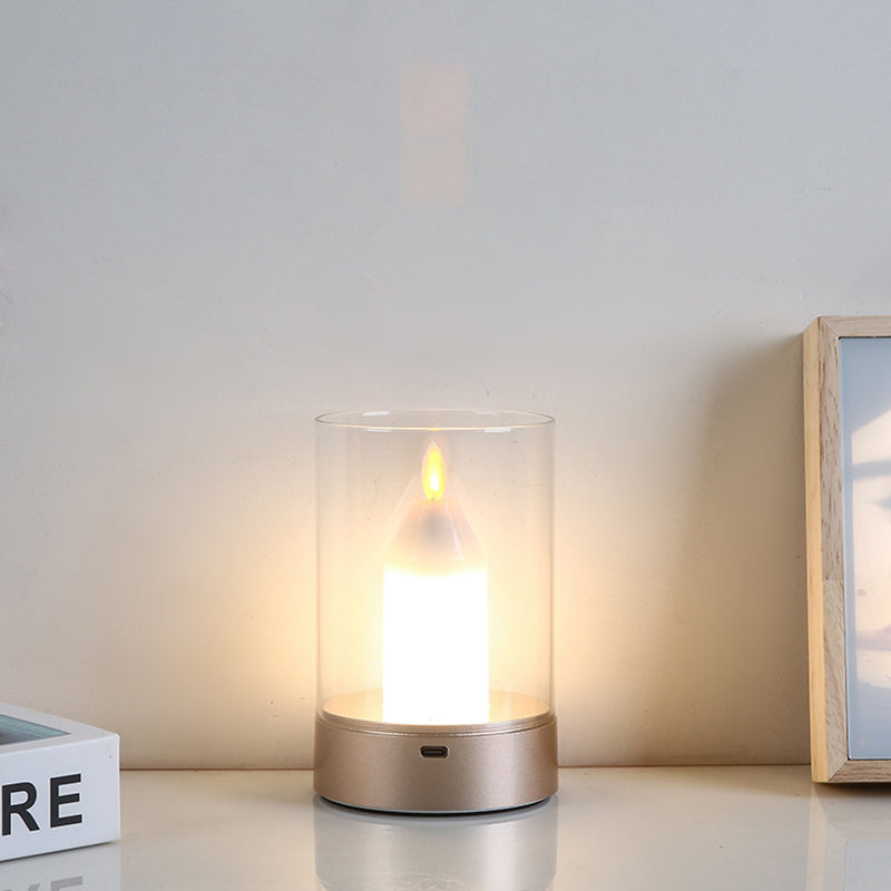 Candle Glass PVC Infrared Table Lamp