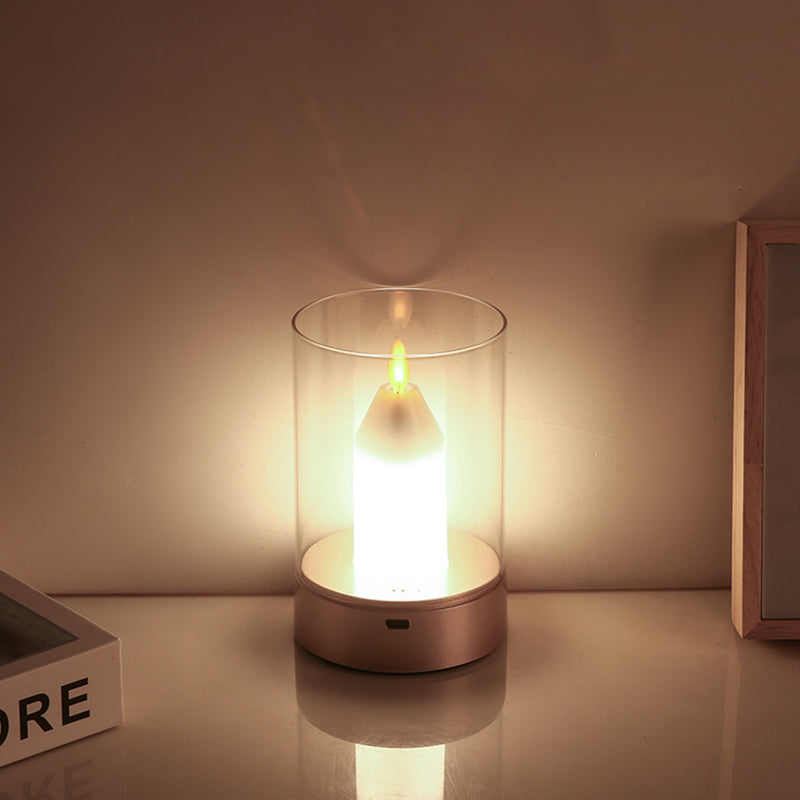 Candle Glass PVC Infrared Table Lamp