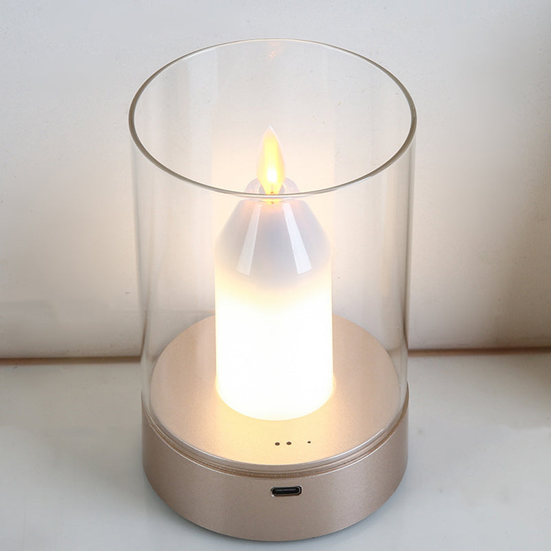 Candle Glass PVC Infrared Table Lamp