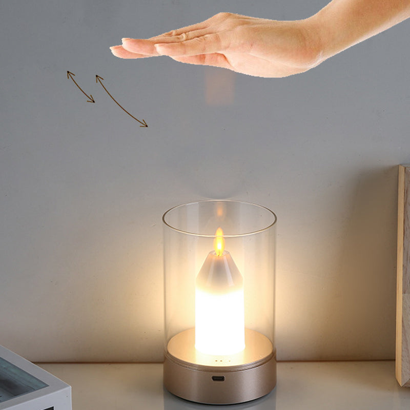 Candle Glass PVC Infrared Table Lamp
