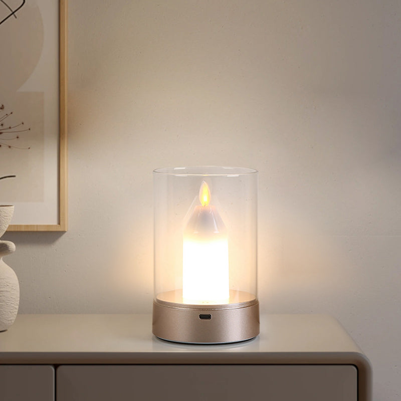 Candle Glass PVC Infrared Table Lamp