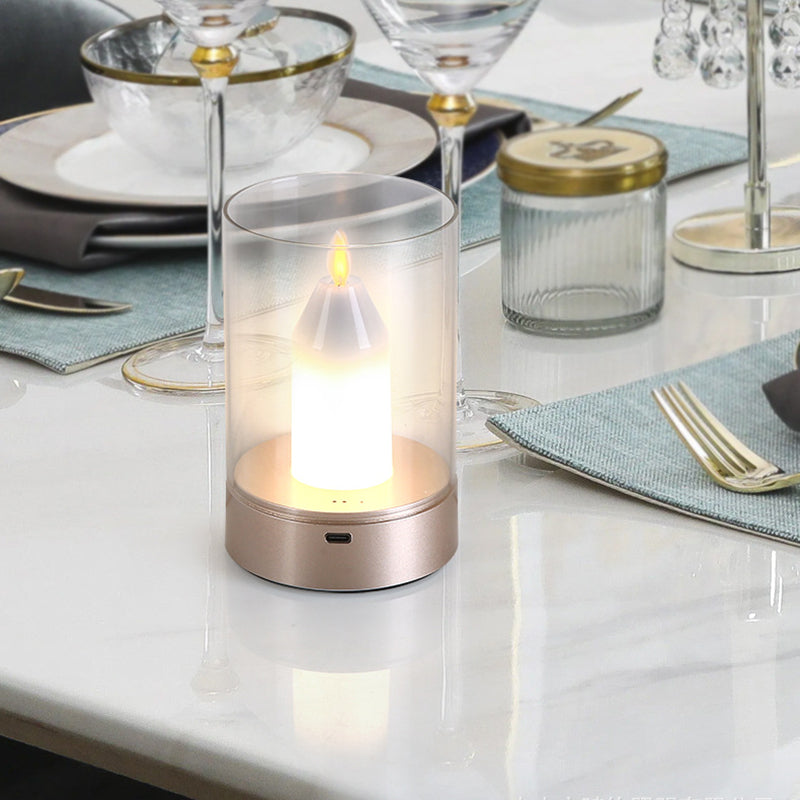 Candle Glass PVC Infrared Table Lamp