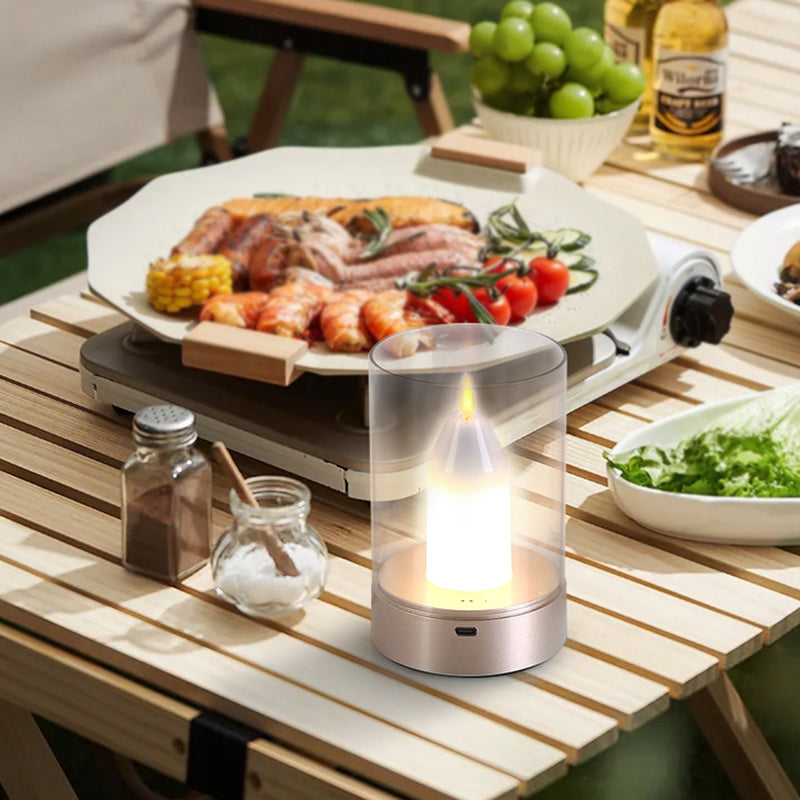 Candle Glass PVC Infrared Table Lamp
