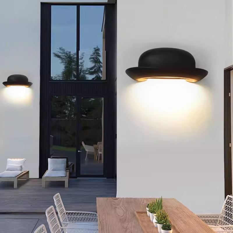Hat Aluminum PC Patio Outdoor Light