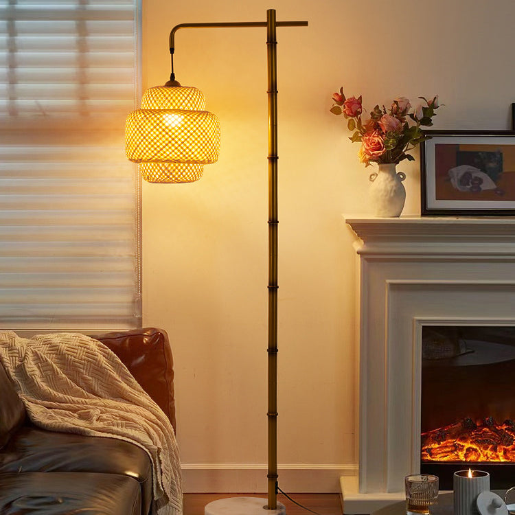 Traditional Rustic Lantern Metal Floor Lamp