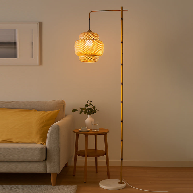 Traditional Rustic Lantern Metal Floor Lamp
