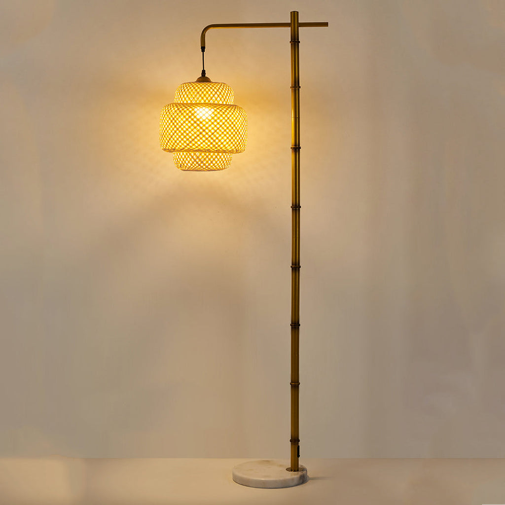 Traditional Rustic Lantern Metal Floor Lamp
