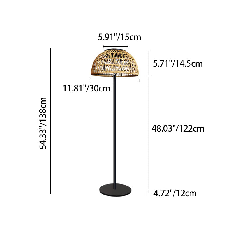 Mushroom Iron Rubber Rattan Outdoor Light