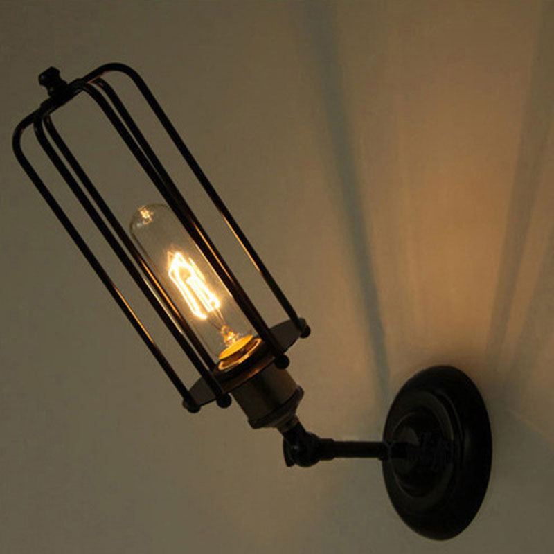Rotatable Hollow Cylindrical Iron Wall Lamp