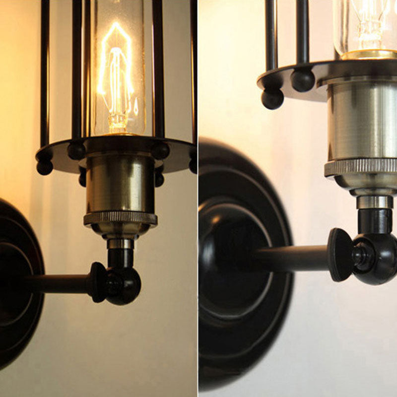 Rotatable Hollow Cylindrical Iron Wall Lamp