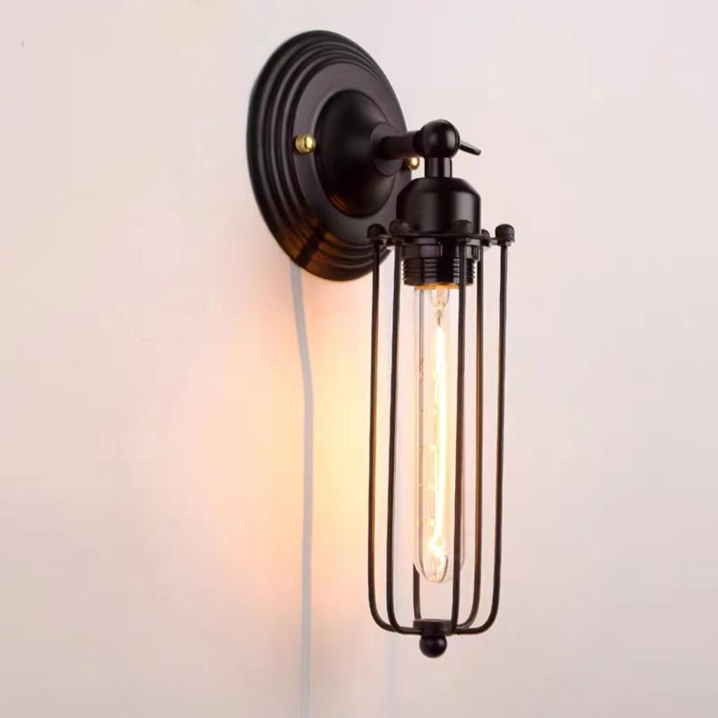 Rotatable Hollow Cylindrical Iron Wall Lamp