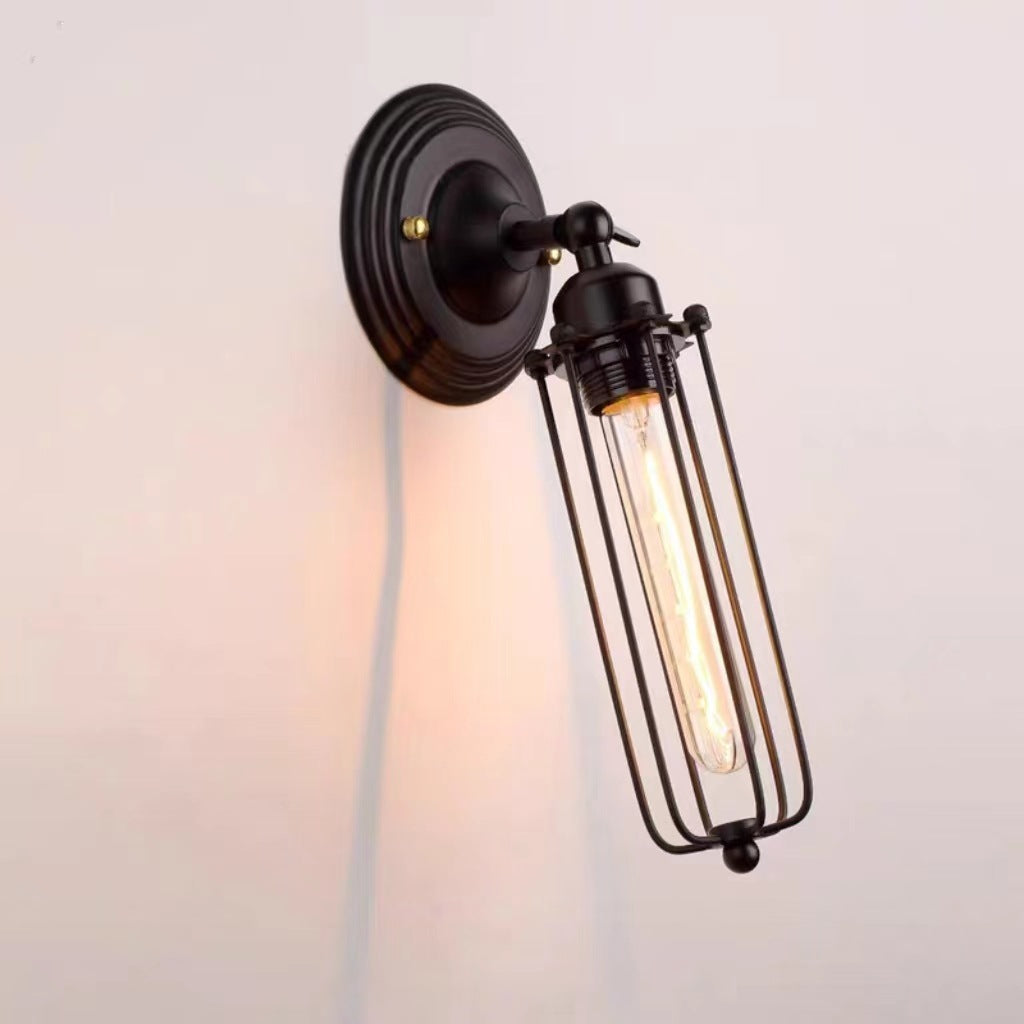Rotatable Hollow Cylindrical Iron Wall Lamp