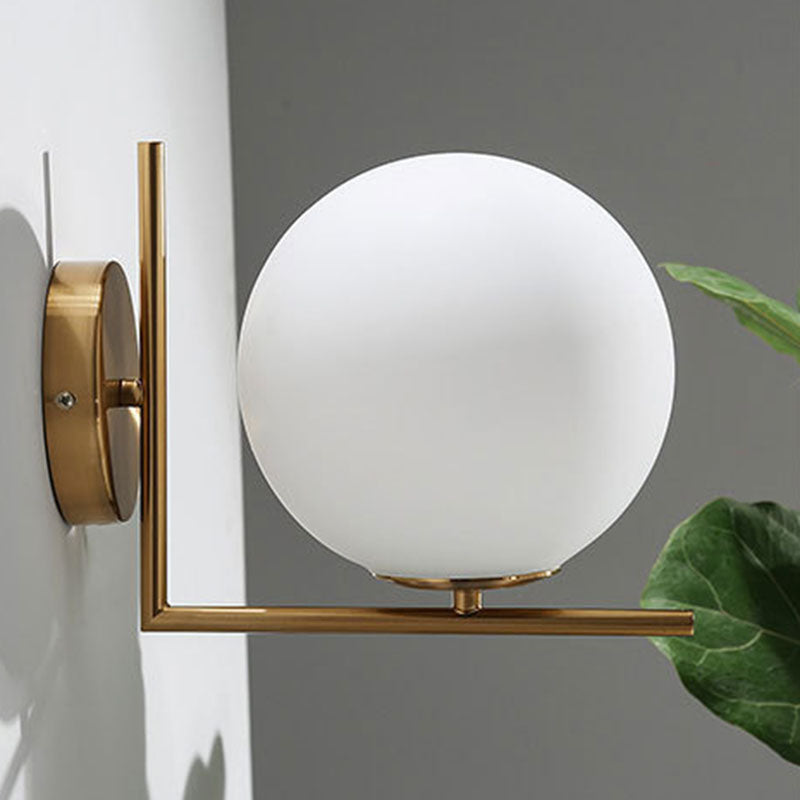 Round Metal Glass Hallway Wall Lamp