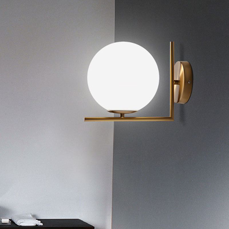 Round Metal Glass Hallway Wall Lamp