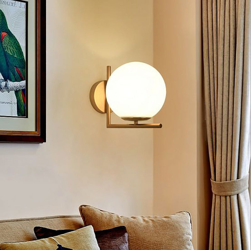 Round Metal Glass Hallway Wall Lamp