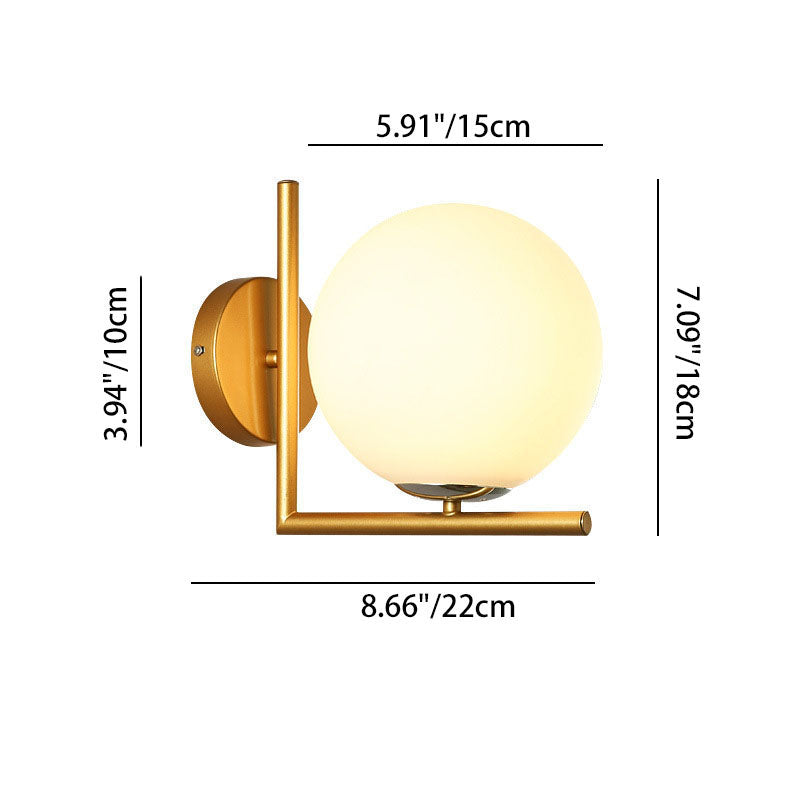 Round Metal Glass Hallway Wall Lamp