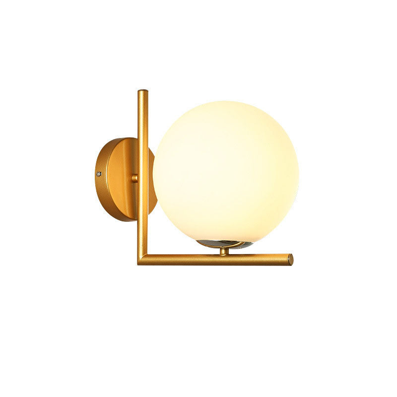 Round Metal Glass Hallway Wall Lamp