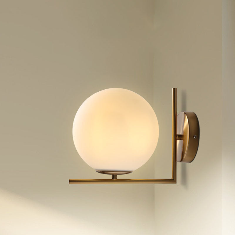 Round Metal Glass Hallway Wall Lamp