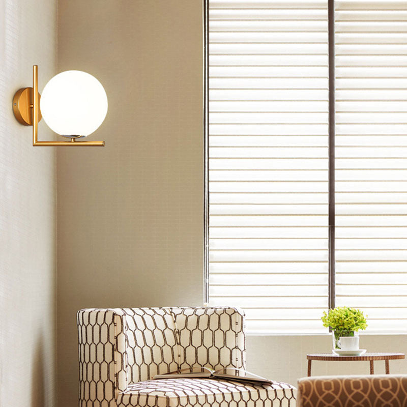 Round Metal Glass Hallway Wall Lamp