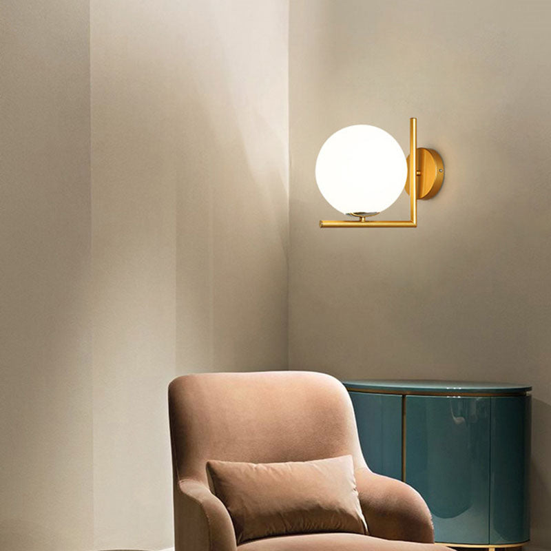 Round Metal Glass Hallway Wall Lamp