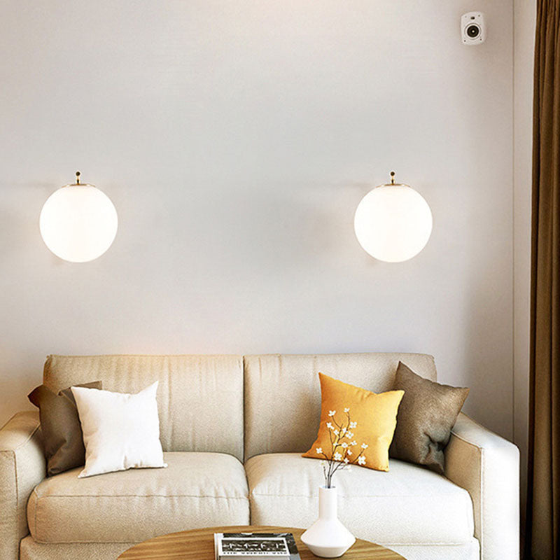Round Metal Glass Hallway Wall Lamp
