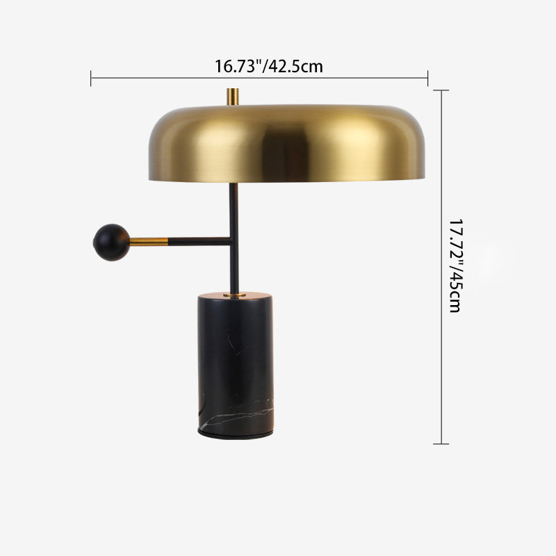 Geometric Iron Marble Study Table Lamp