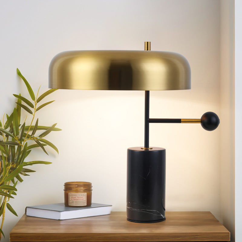 Geometric Iron Marble Study Table Lamp