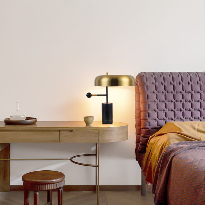 Geometric Iron Marble Study Table Lamp