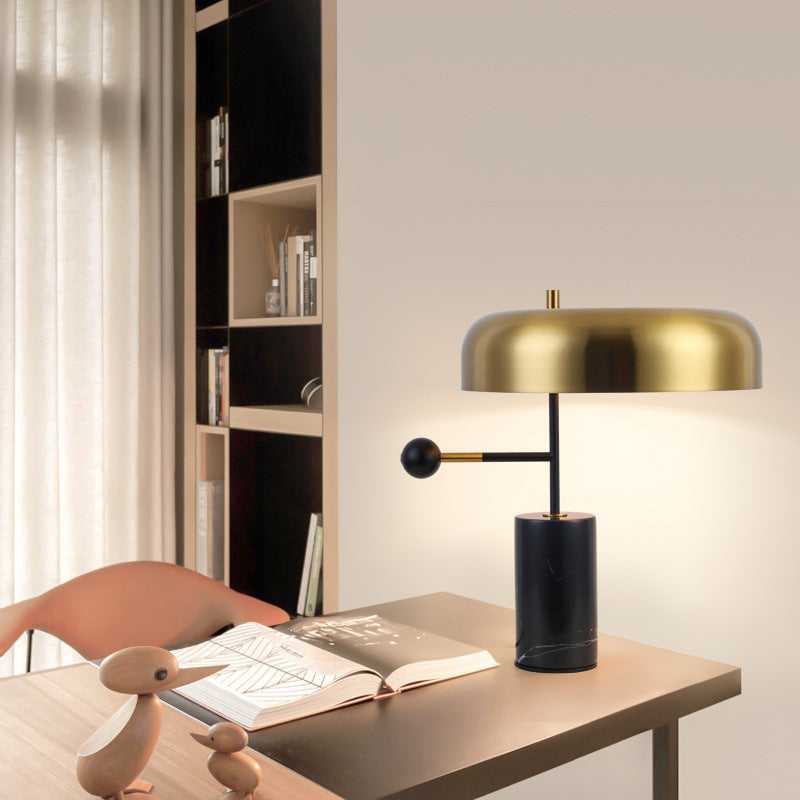 Geometric Iron Marble Study Table Lamp