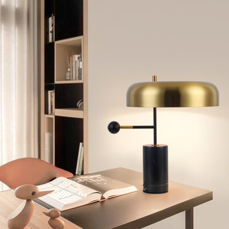 Geometric Iron Marble Study Table Lamp