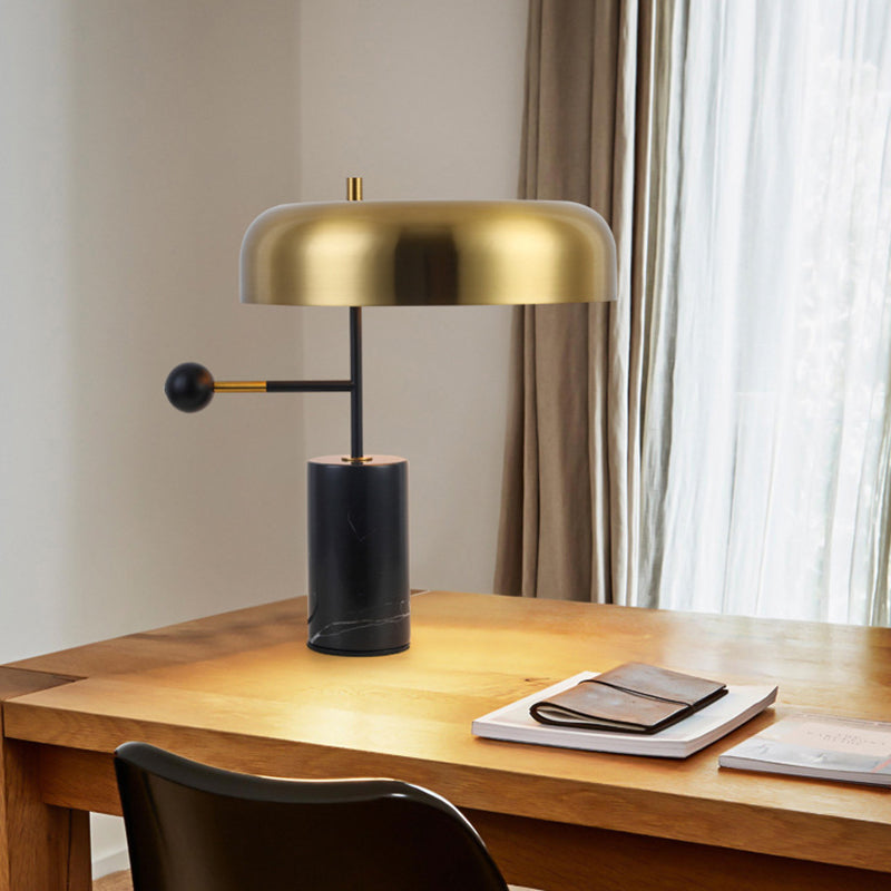 Geometric Iron Marble Study Table Lamp