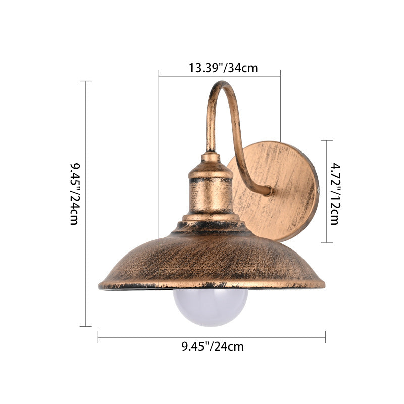 Pot Lid Iron Hallway Wall Lamp