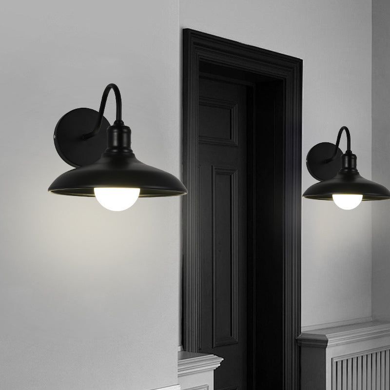 Pot Lid Iron Hallway Wall Lamp