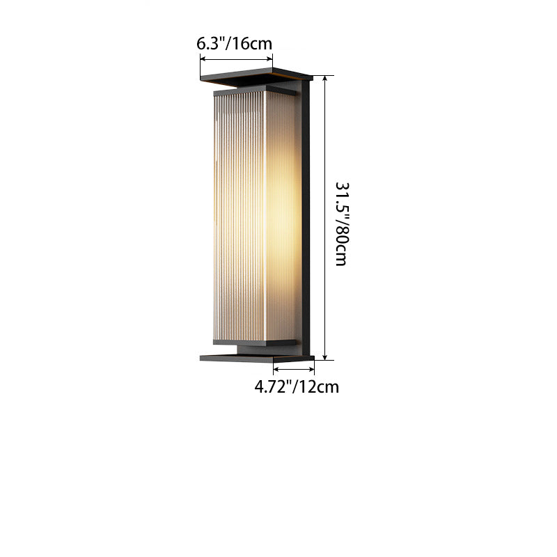 Rectangular Stainless Steel Glass Outdoor Light