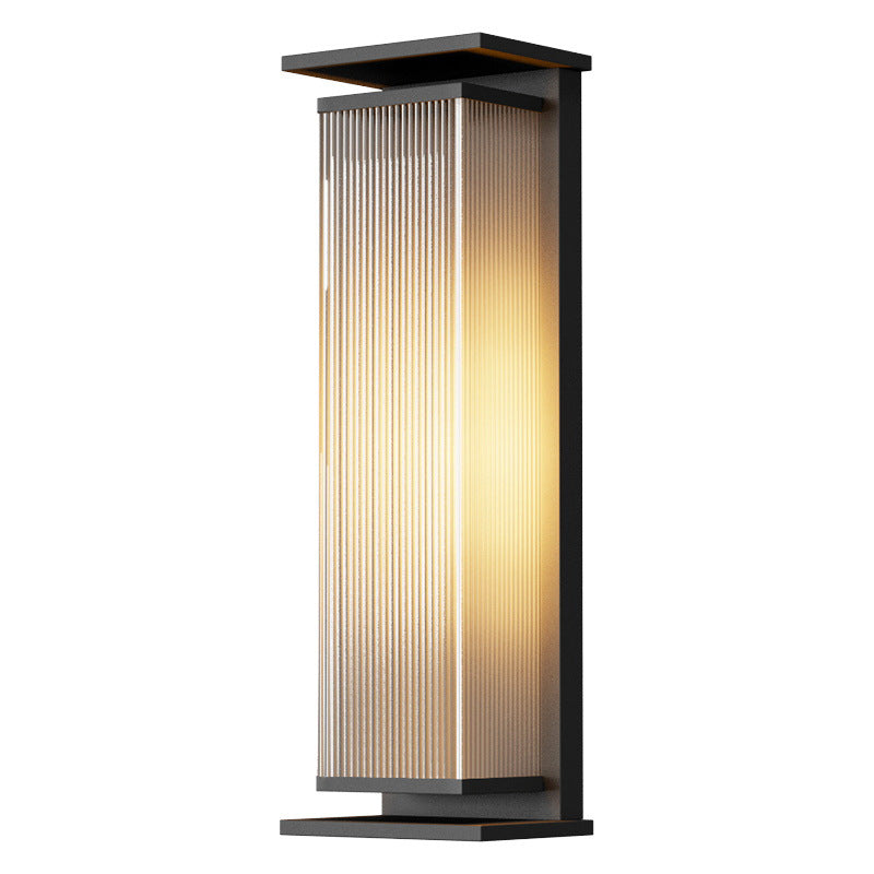 Rectangular Stainless Steel Glass Outdoor Light