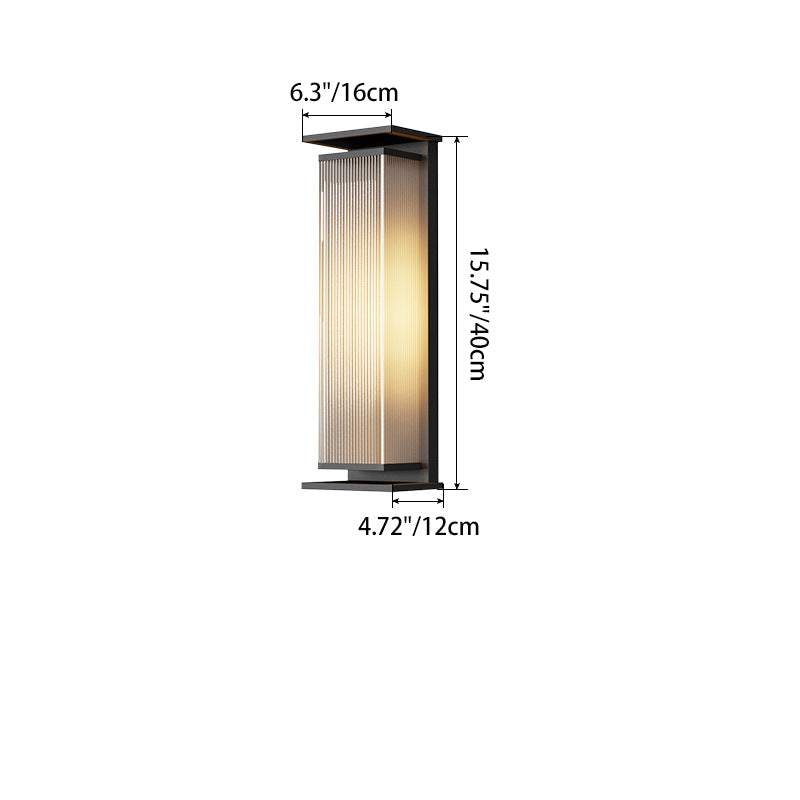 Rectangular Stainless Steel Glass Outdoor Light