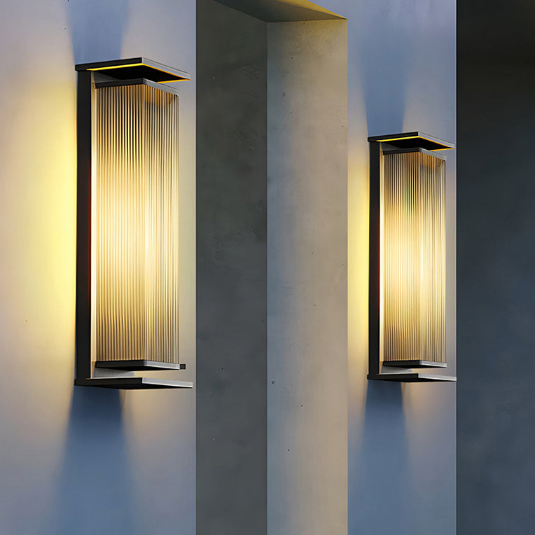 Rectangular Stainless Steel Glass Outdoor Light