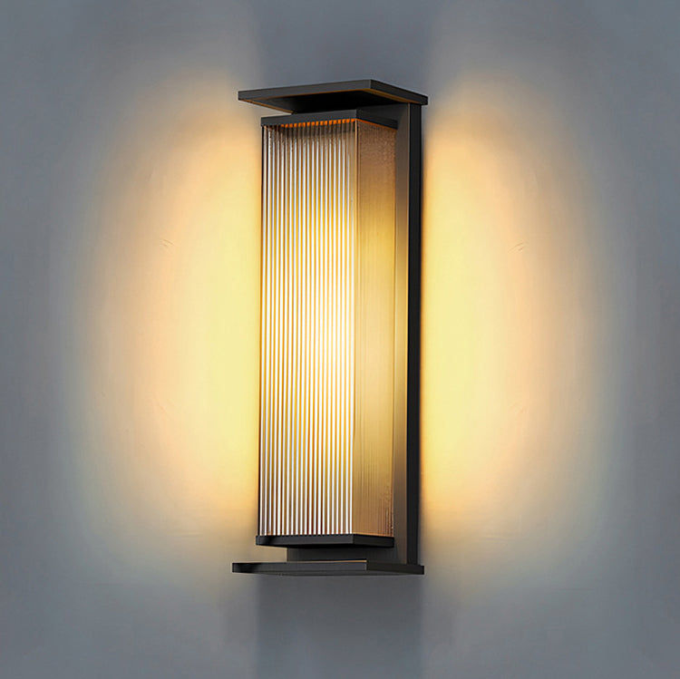Rectangular Stainless Steel Glass Outdoor Light