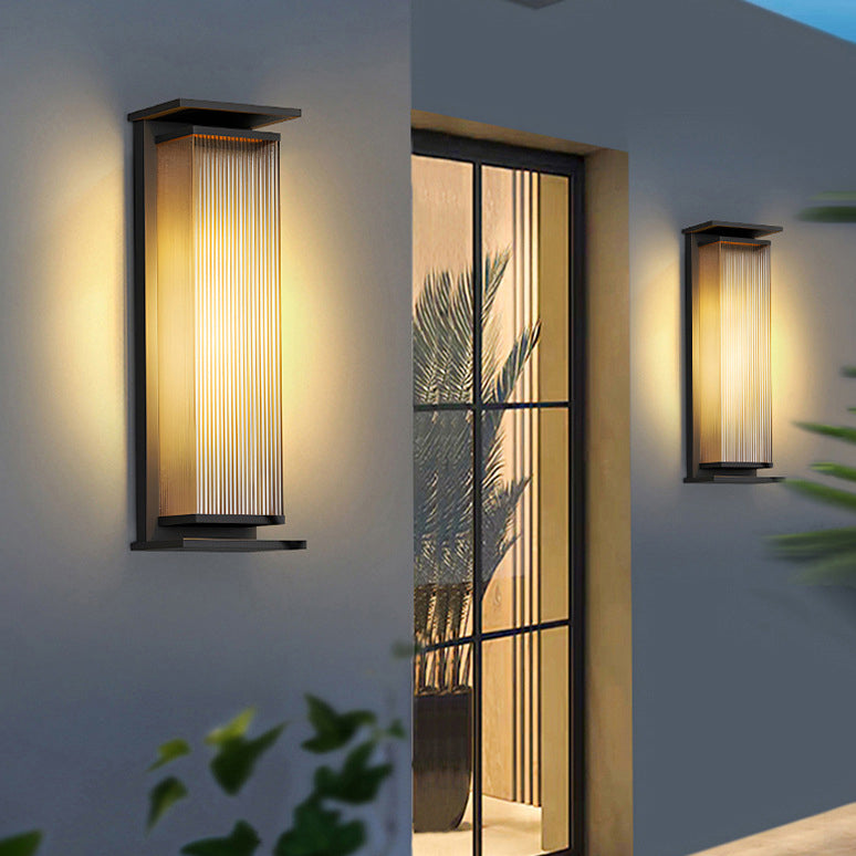Rectangular Stainless Steel Glass Outdoor Light