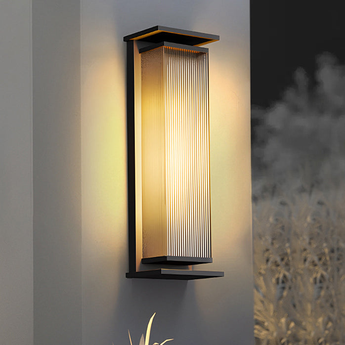 Rectangular Stainless Steel Glass Outdoor Light