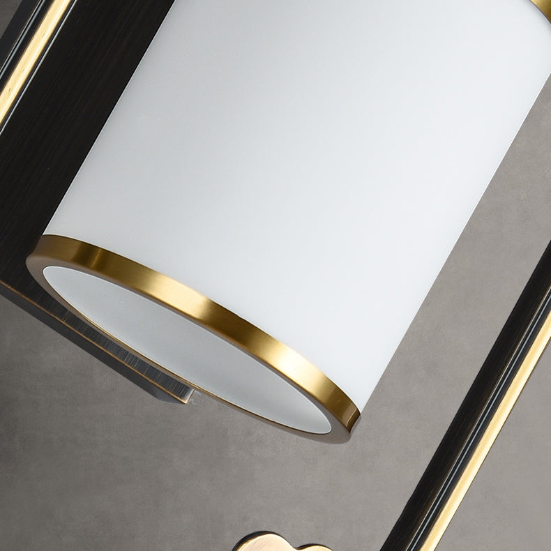 Cylindrical Copper Glass Hallway Wall Lamp