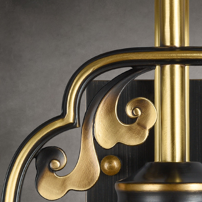 Cylindrical Copper Glass Hallway Wall Lamp