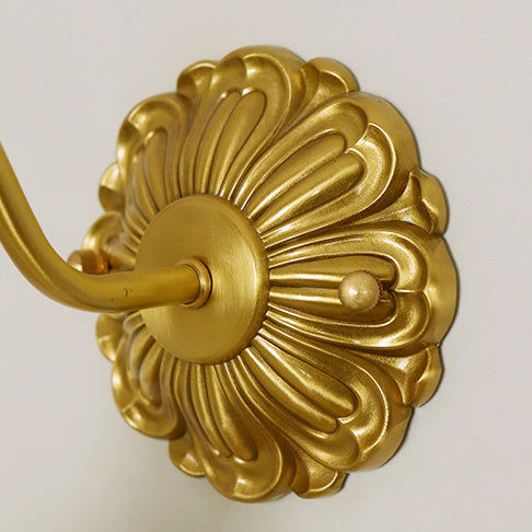 Flower Brass Glass Bedroom Wall Lamp