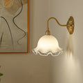 Flower Brass Glass Bedroom Wall Lamp